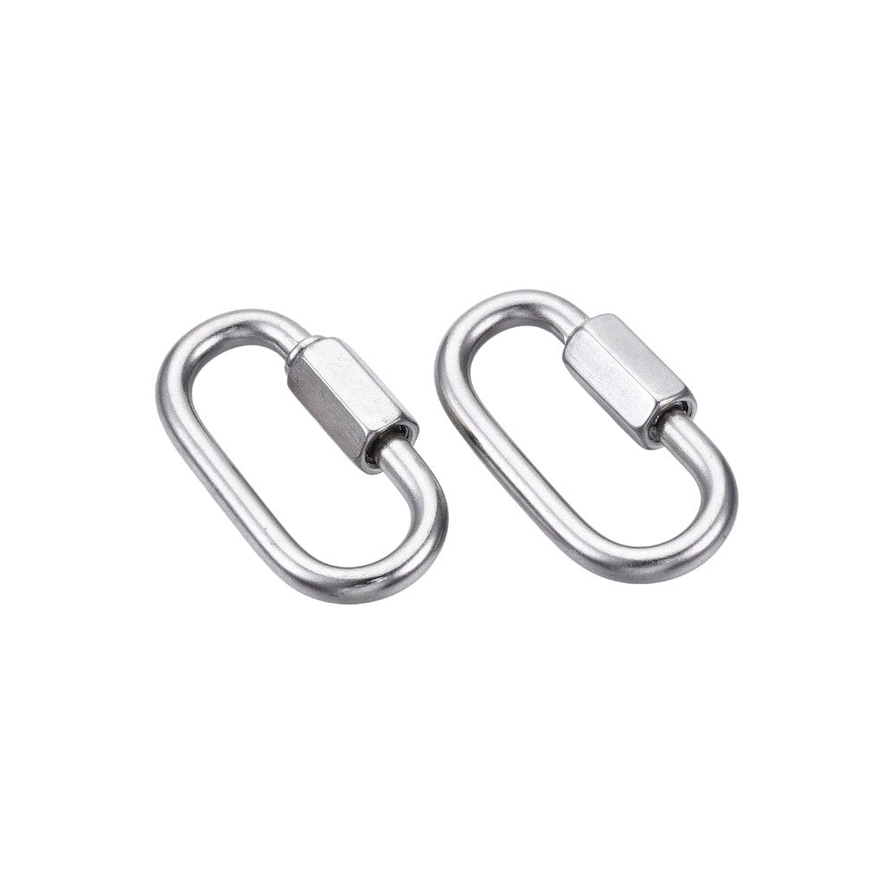 Karabijnslot ovaal RVS zilver 36mm - per stuk-Kralen-Kraaltjes van Renate