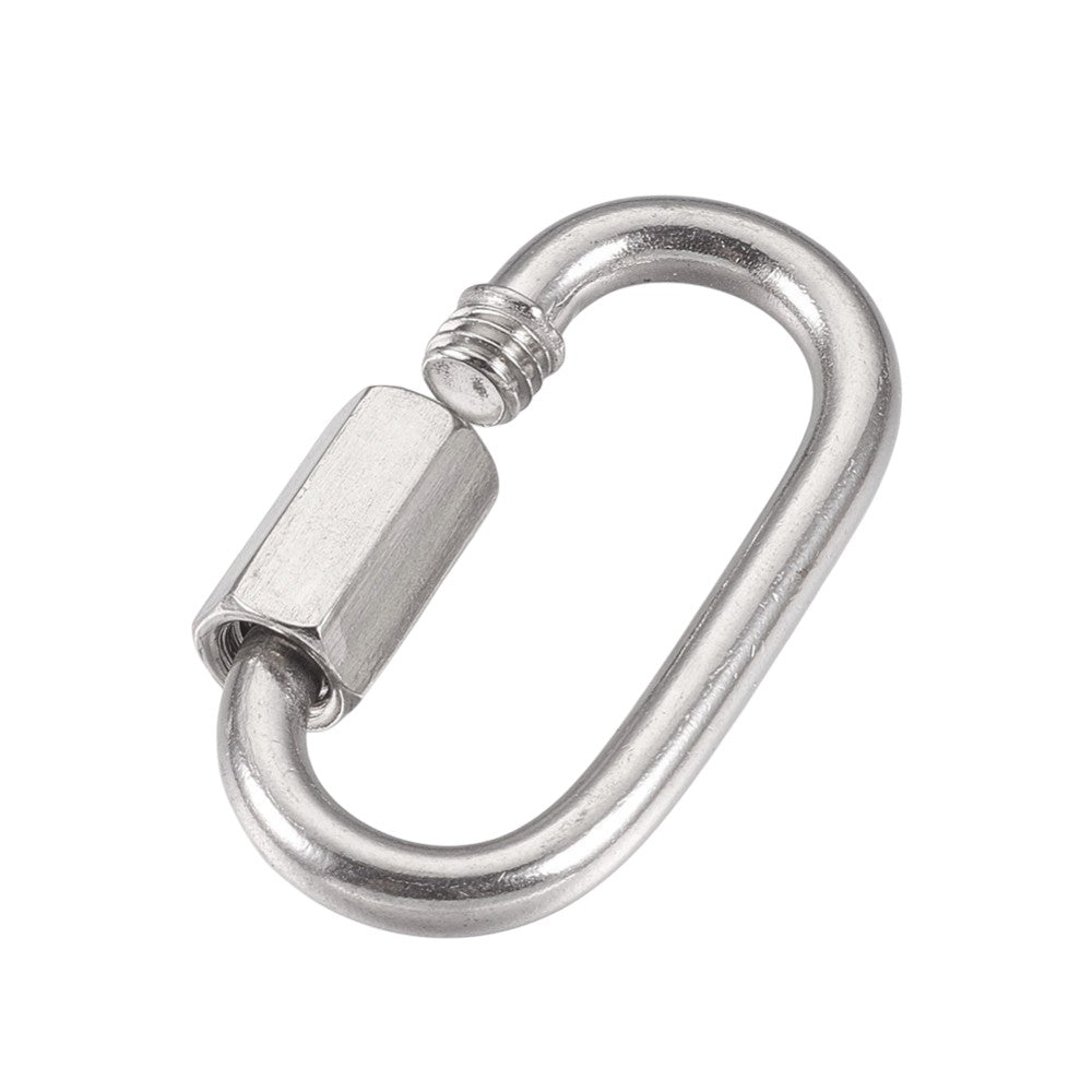 Karabijnslot ovaal RVS zilver 37mm - per stuk-Kralen-Kraaltjes van Renate