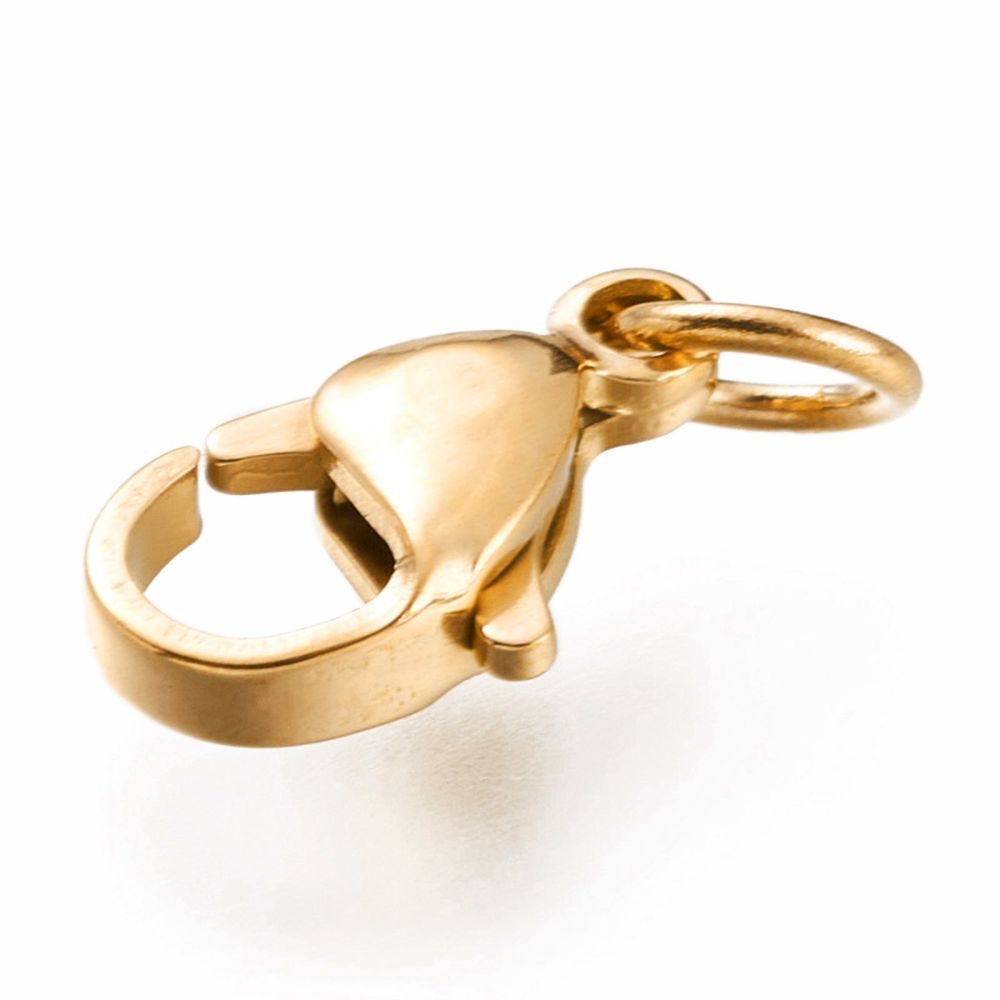 Karabijnsluiting Premium RVS Goud 12mm - 3 stuks-Sluitingen-Kraaltjes van Renate
