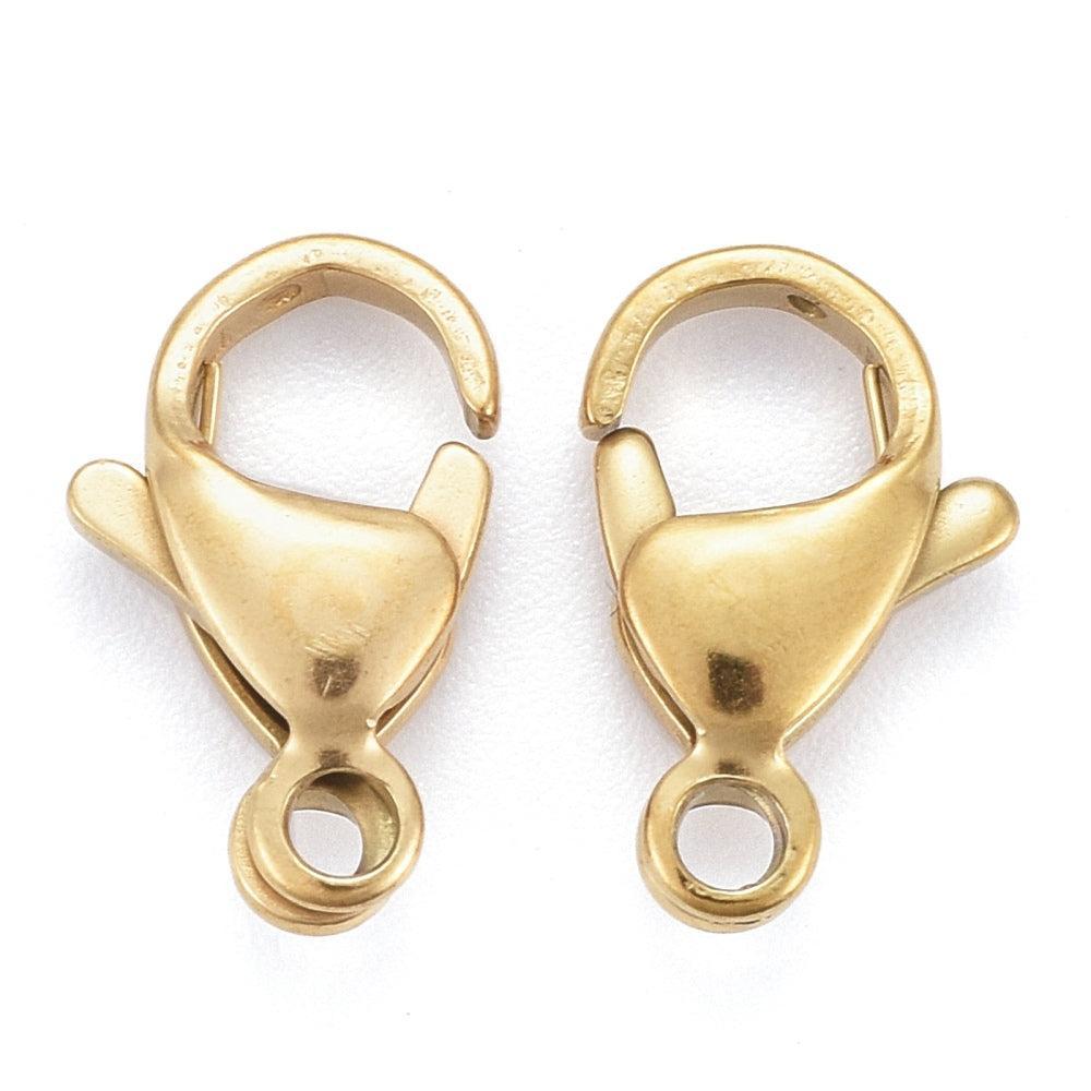Karabijnsluiting Goud 18K RVS 13mm - per stuk-Sluitingen-Kraaltjes van Renate