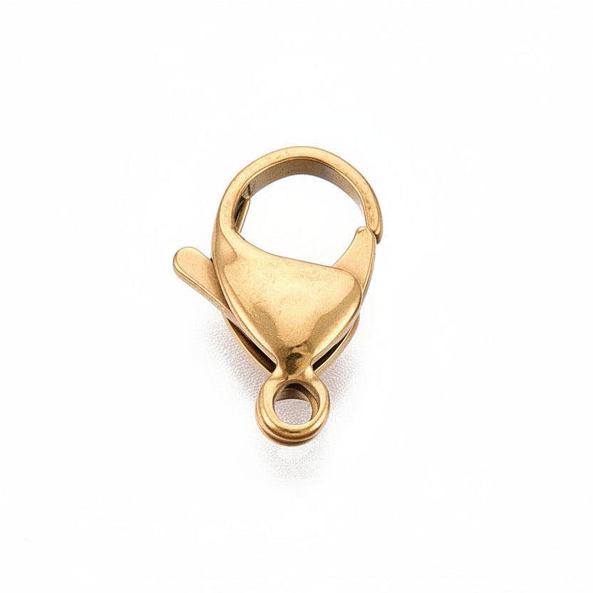 Karabijnsluiting Goud 17mm - per stuk-Sluitingen-Kraaltjes van Renate