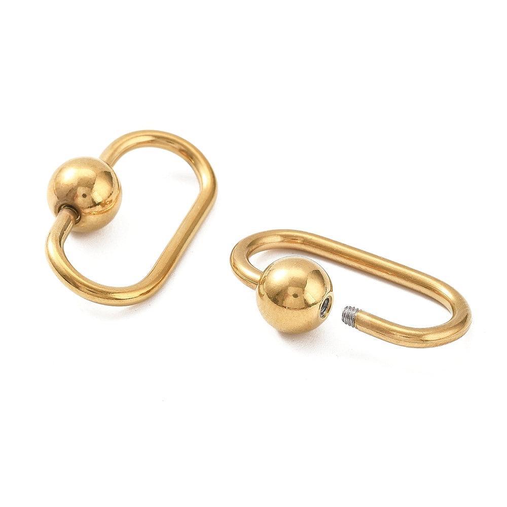 Schroefsluiting Karabijn Premium RVS Goud 26x13mm - per stuk-Sluitingen-Kraaltjes van Renate