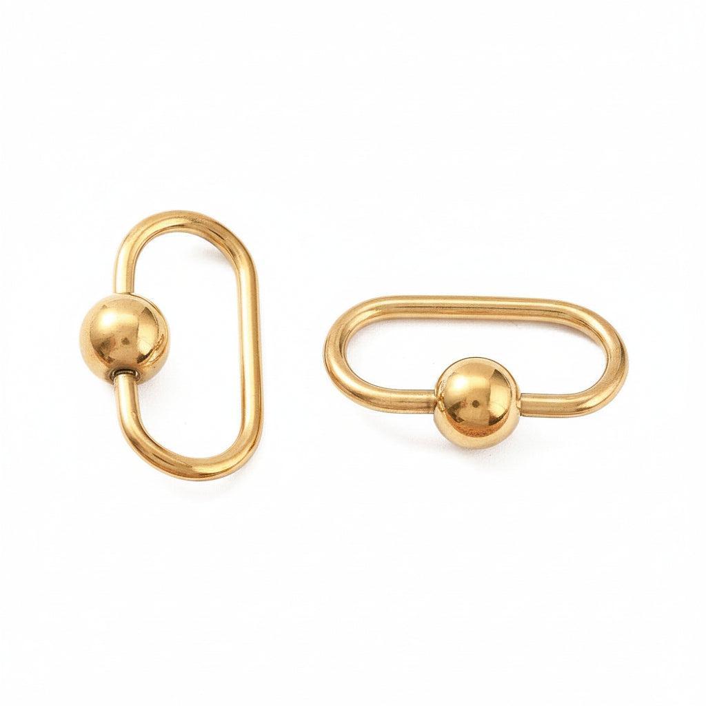 Schroefsluiting Karabijn Premium RVS Goud 26x13mm - per stuk-Sluitingen-Kraaltjes van Renate