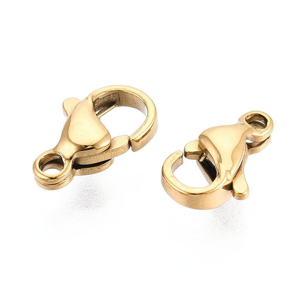 Karabijnsluiting Premium RVS Goud 9.3x5.8mm - per stuk-Sluitingen-Kraaltjes van Renate