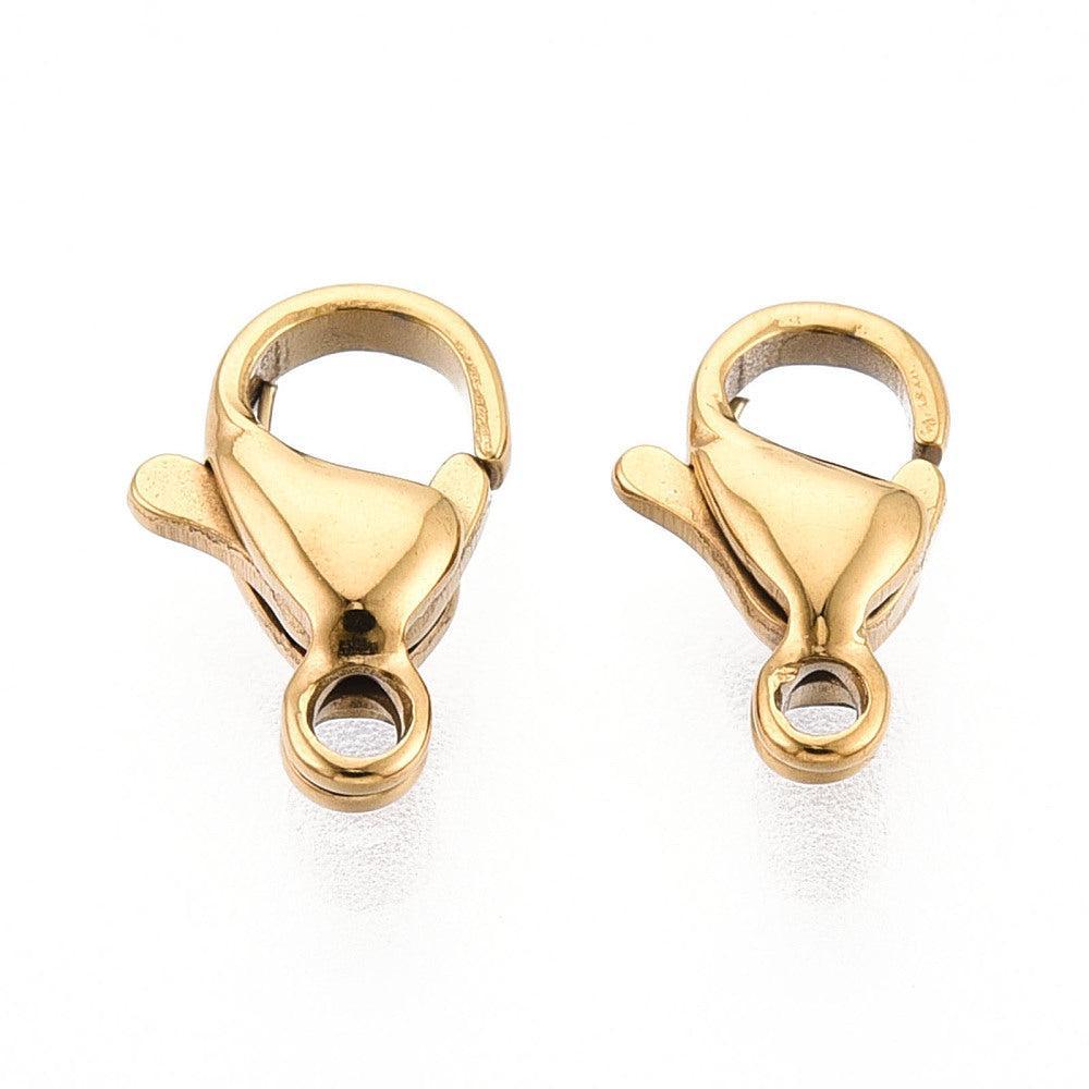 Karabijnsluiting Premium RVS Goud 9.3x5.8mm - per stuk-Sluitingen-Kraaltjes van Renate