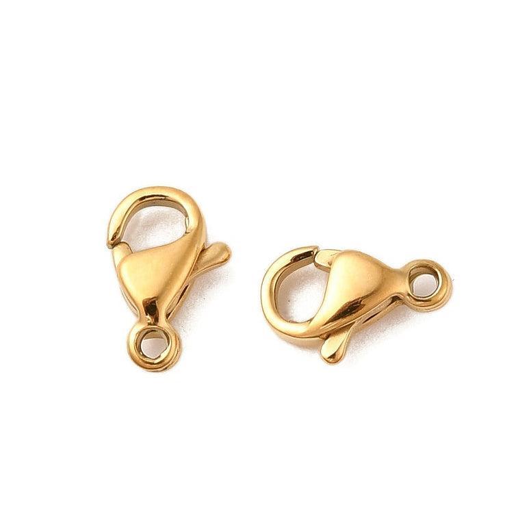 Karabijnsluiting Premium RVS Goud 9x3mm - per stuk-Sluitingen-Kraaltjes van Renate