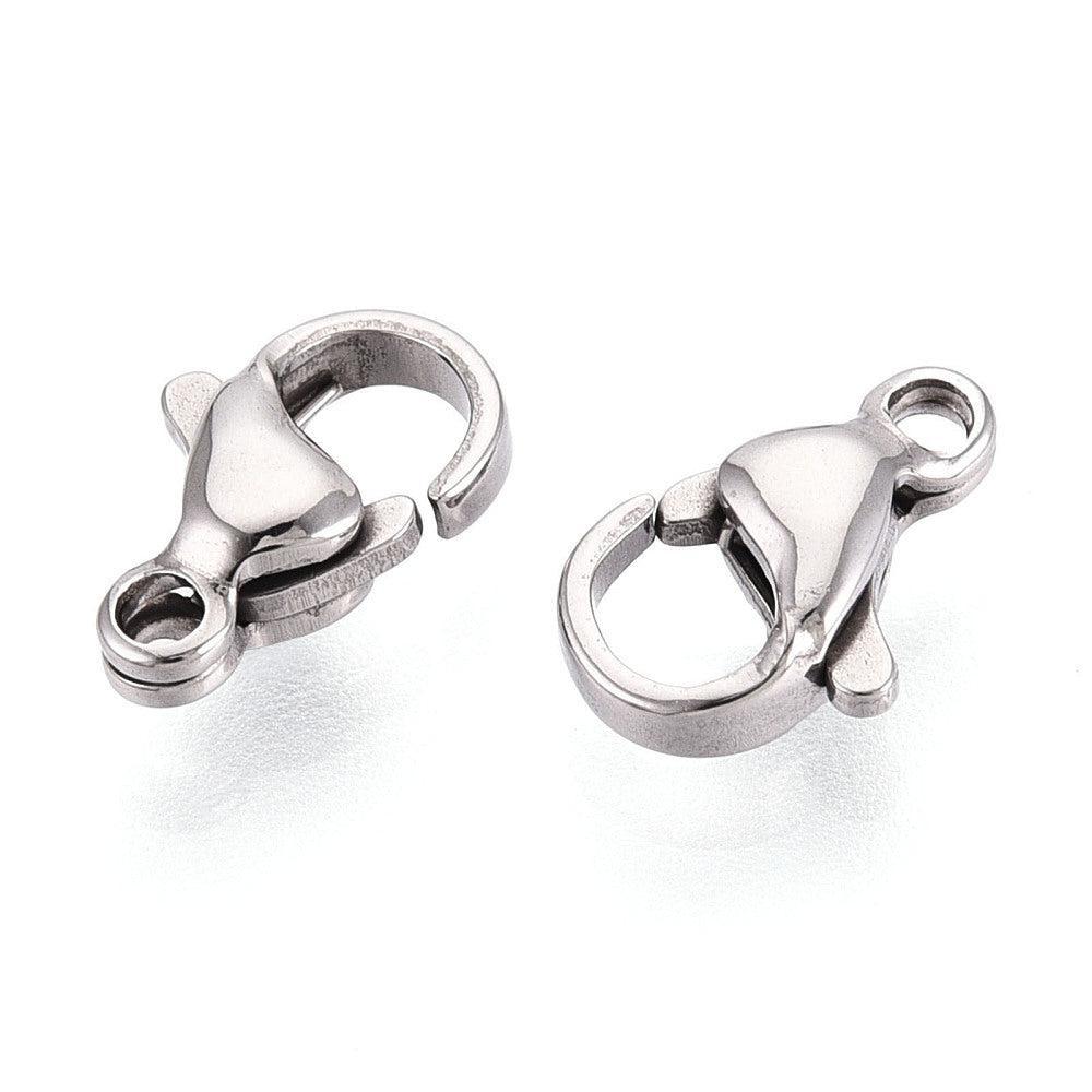 Karabijnsluiting RVS Staalkleur 10x6.3mm - per stuk-Sluitingen-Kraaltjes van Renate