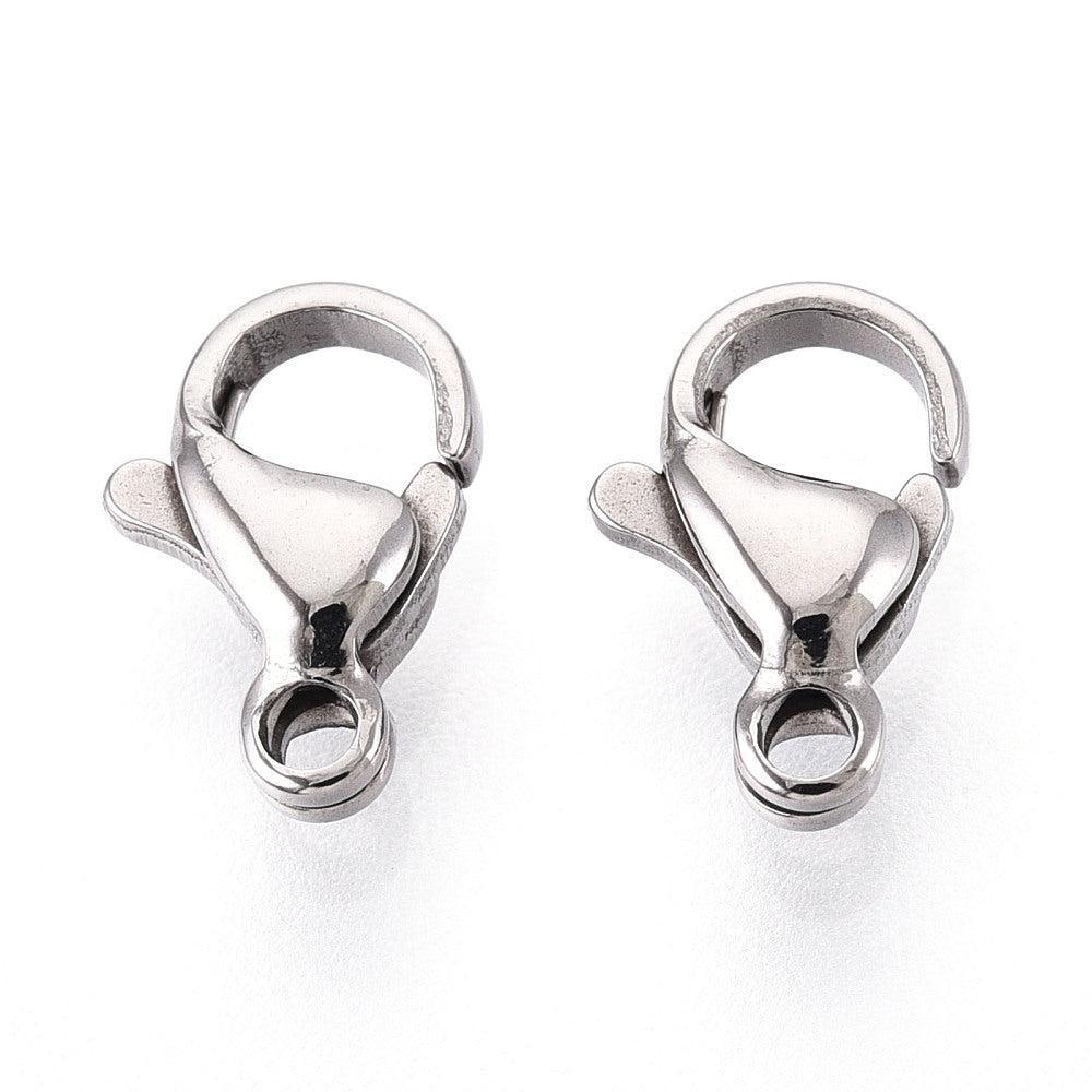 Karabijnsluiting RVS Staalkleur 10x6.3mm - per stuk-Sluitingen-Kraaltjes van Renate