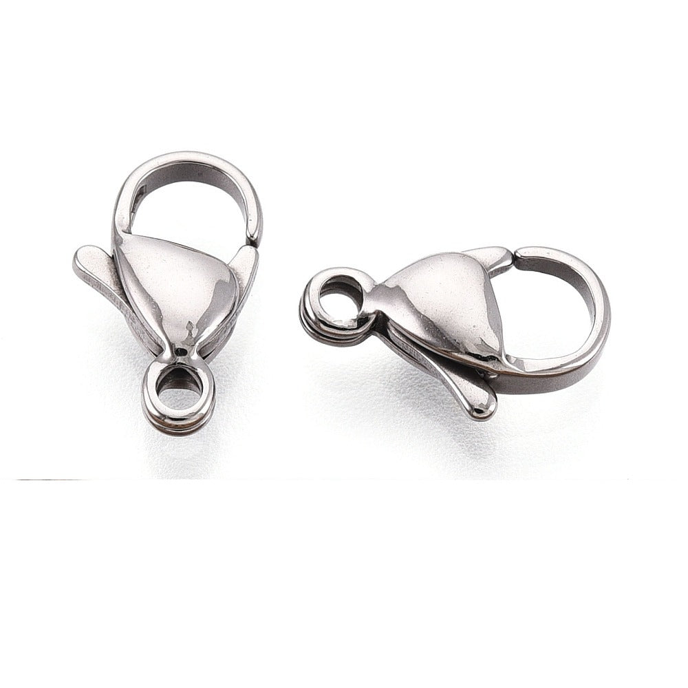 Karabijnsluiting RVS Staalkleur 11.8x7mm - per stuk-Sluitingen-Kraaltjes van Renate