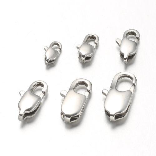 Karabijnsluiting RVS Staalkleur 13x7mm - per stuk-Sluitingen-Kraaltjes van Renate