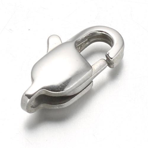 Karabijnsluiting RVS Staalkleur 13x7mm - per stuk-Sluitingen-Kraaltjes van Renate