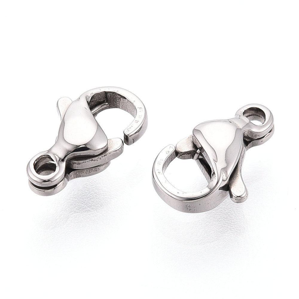 Karabijnsluiting RVS Staalkleur 9.3x5.8mm - per stuk-Sluitingen-Kraaltjes van Renate