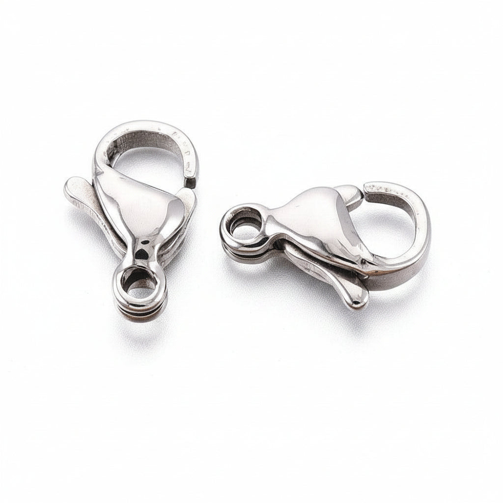 Karabijnsluiting RVS Staalkleur 9.3x5.8mm - per stuk-Sluitingen-Kraaltjes van Renate