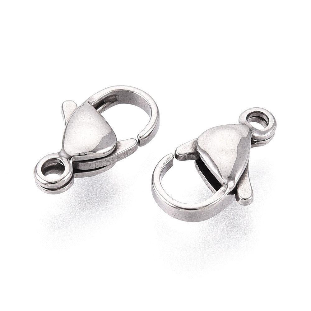 Karabijnsluiting RVS Staalkleur 11.8x7mm - per stuk-Sluitingen-Kraaltjes van Renate