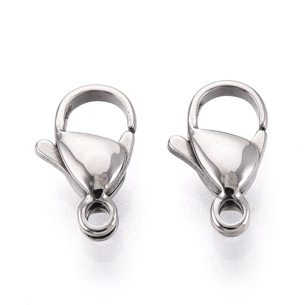 Karabijnsluiting RVS Staalkleur 11.8x7mm - per stuk-Sluitingen-Kraaltjes van Renate