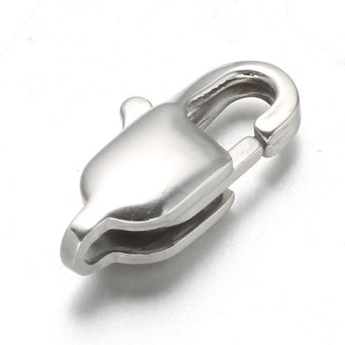 Karabijnsluiting RVS Staalkleur 15x7mm - per stuk-Sluitingen-Kraaltjes van Renate