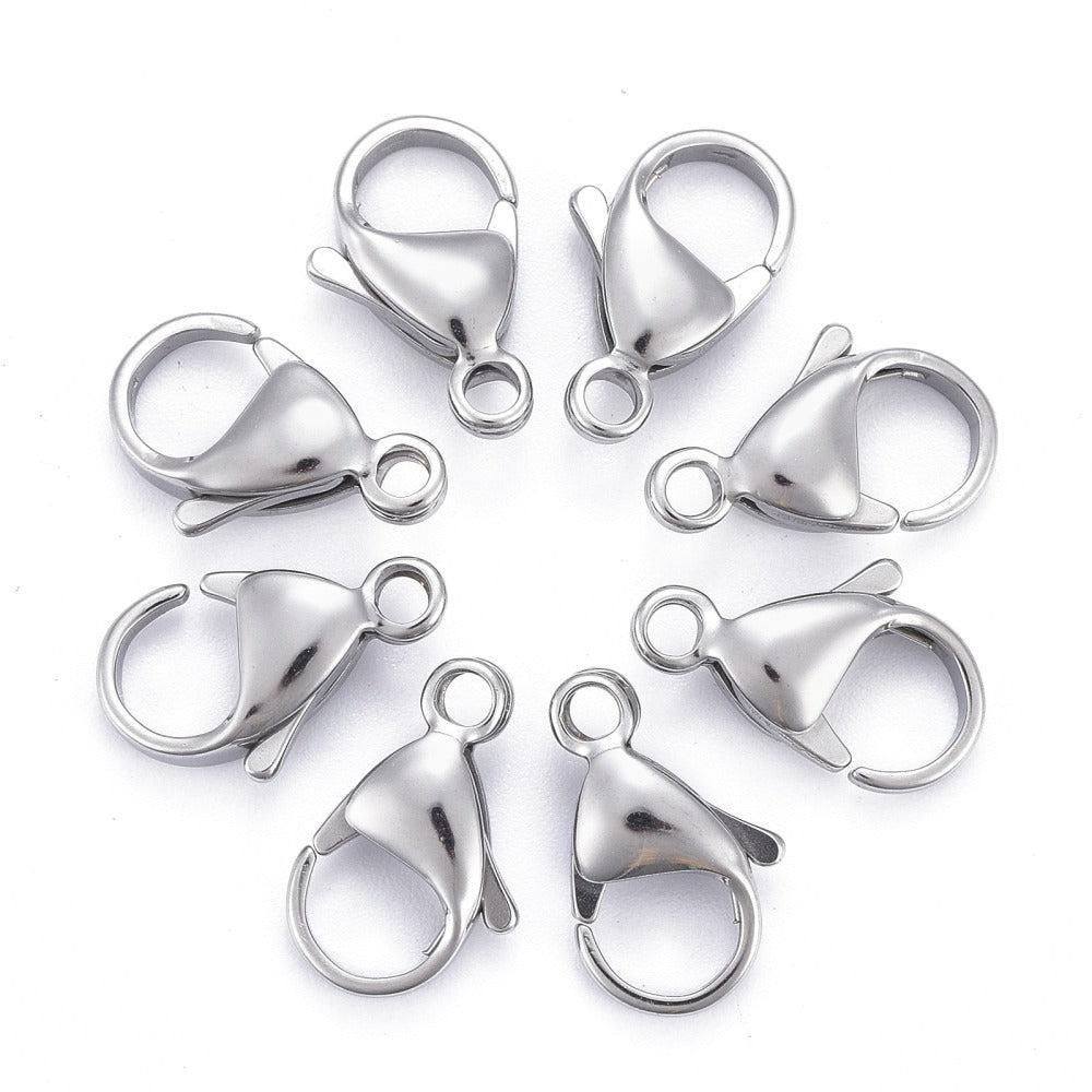 Karabijnsluiting RVS Zilver 15x9mm - per stuk-Sluitingen-Kraaltjes van Renate