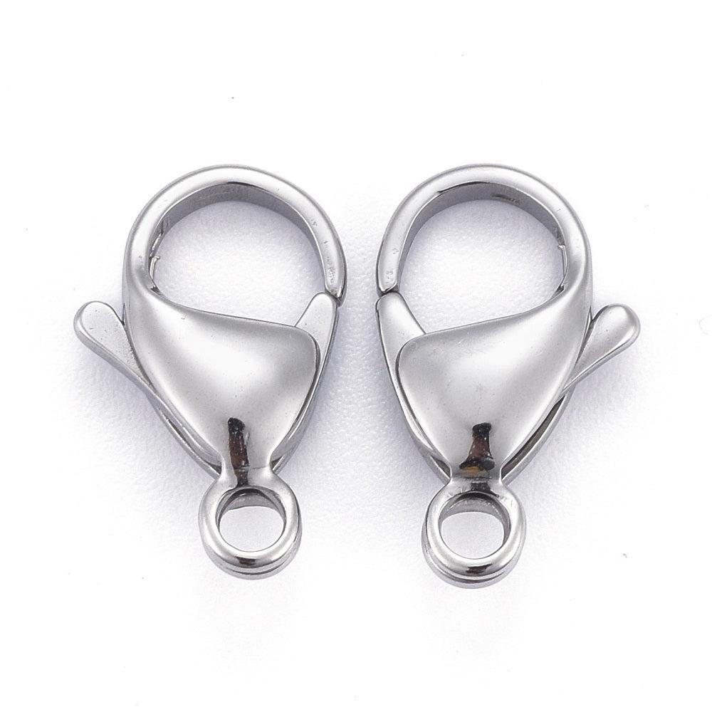 Karabijnsluiting RVS Zilver 15x9mm - per stuk-Sluitingen-Kraaltjes van Renate