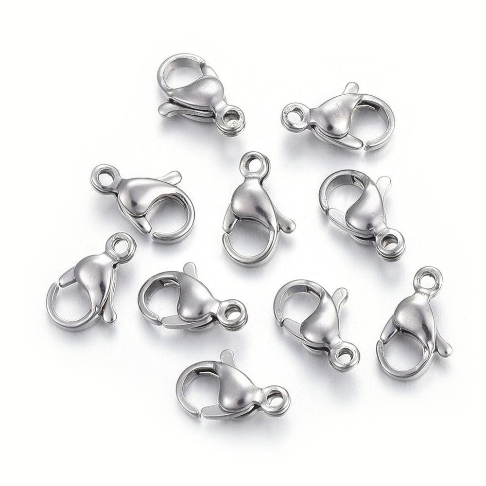 Karabijnsluiting Smal RVS Staalkleur 11x7mm - per stuk-Sluitingen-Kraaltjes van Renate