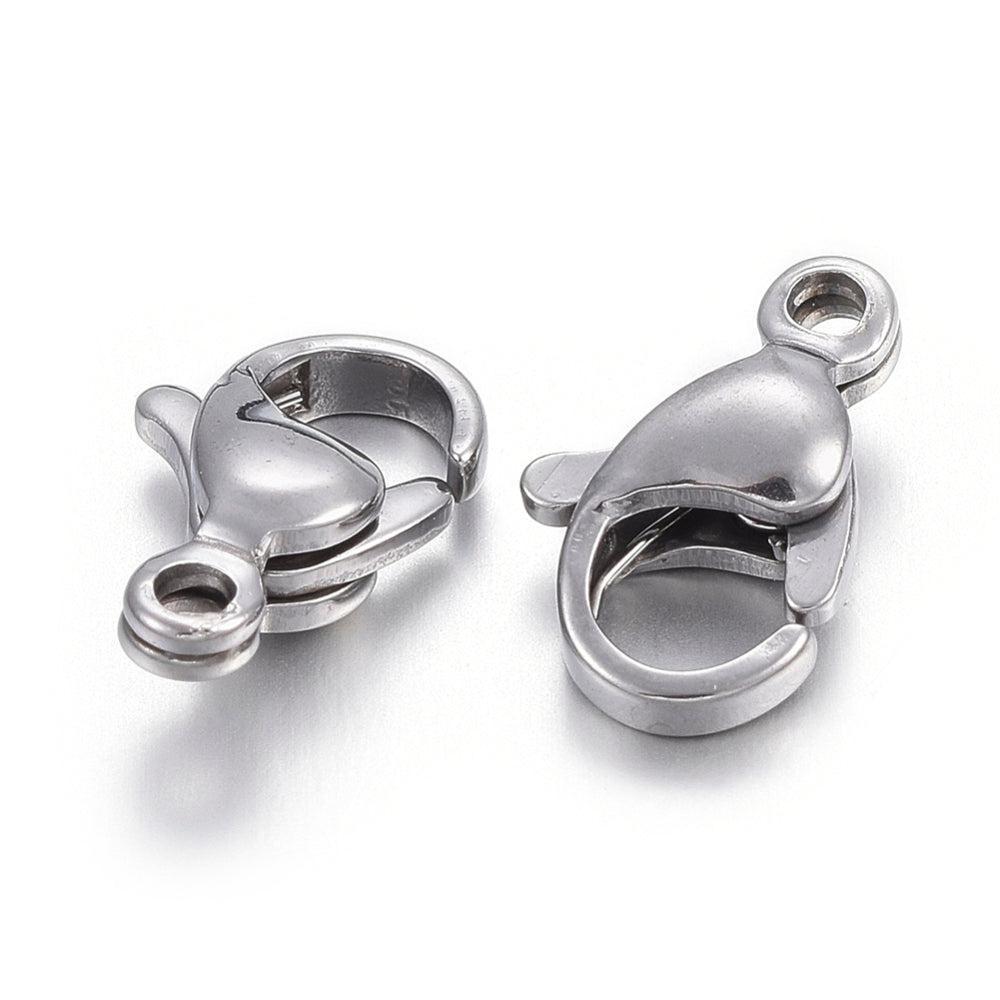 Karabijnsluiting Smal RVS Staalkleur 11x7mm - per stuk-Sluitingen-Kraaltjes van Renate