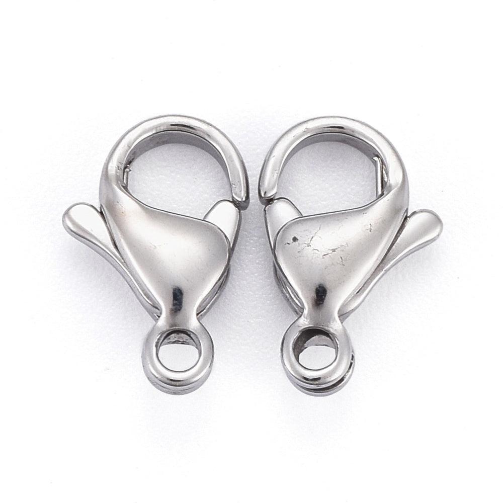 Karabijnsluiting Stainless Steel Zilver 11x7mm - per stuk-Sluitingen-Kraaltjes van Renate
