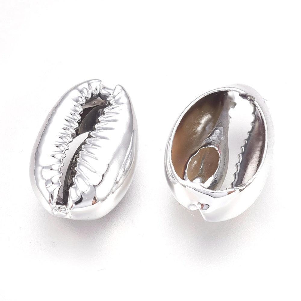 Kauri Schelp Platinum Zilver 18x13mm - per stuk-Kralen-Kraaltjes van Renate