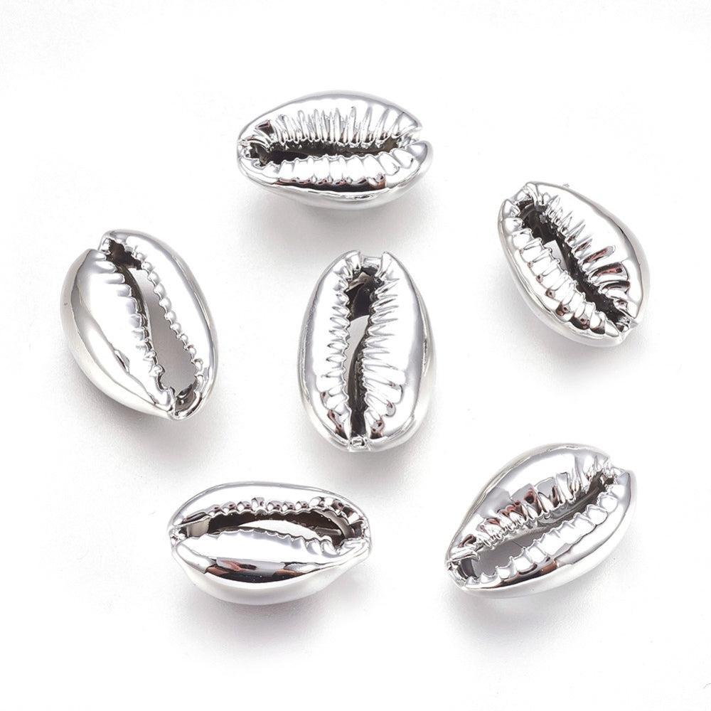 Kauri Schelp Platinum Zilver 18x13mm - per stuk-Kralen-Kraaltjes van Renate