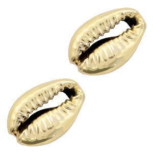 Kauri open schelp Gold plated ±18x13mm-Kraaltjes van Renate
