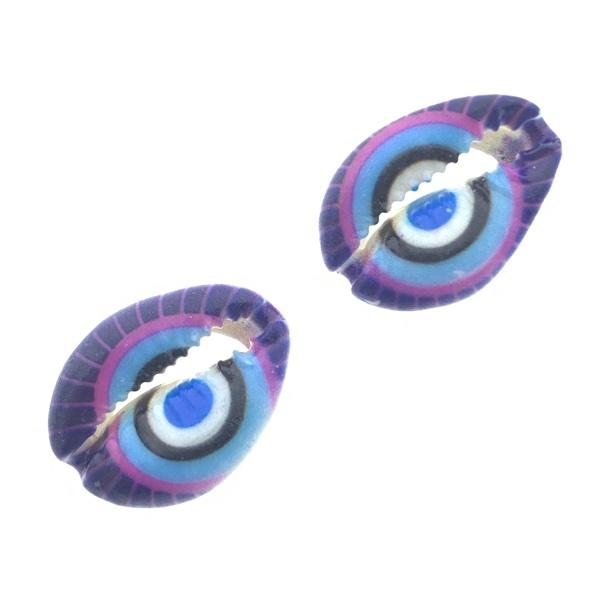 Kauri open schelp Oog Paars ±17x12mm-Kraaltjes van Renate