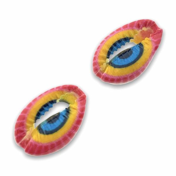 Kauri open schelp Rood eye ±17x12mm-Kraaltjes van Renate