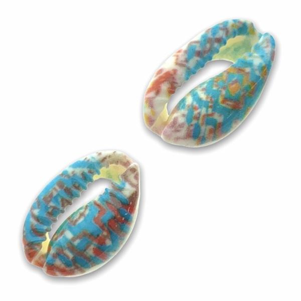Kauri open schelp Roze-blauw ±17x12mm-Kraaltjes van Renate