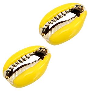 Kauri open schelp Yellow-Gold ±17x12mm-Kraaltjes van Renate