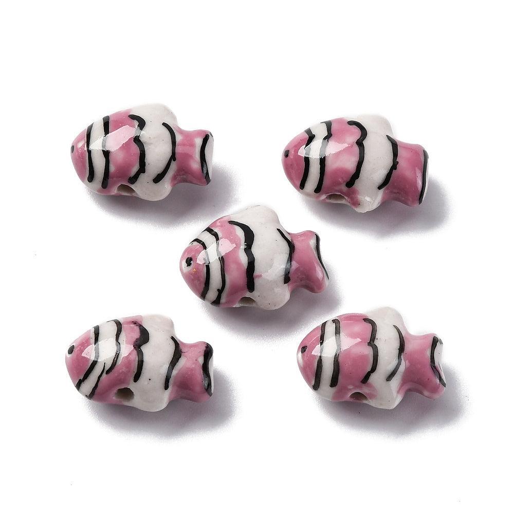 Keramiek Kralen Vis Roze 18mm - per stuk-Kralen-Kraaltjes van Renate