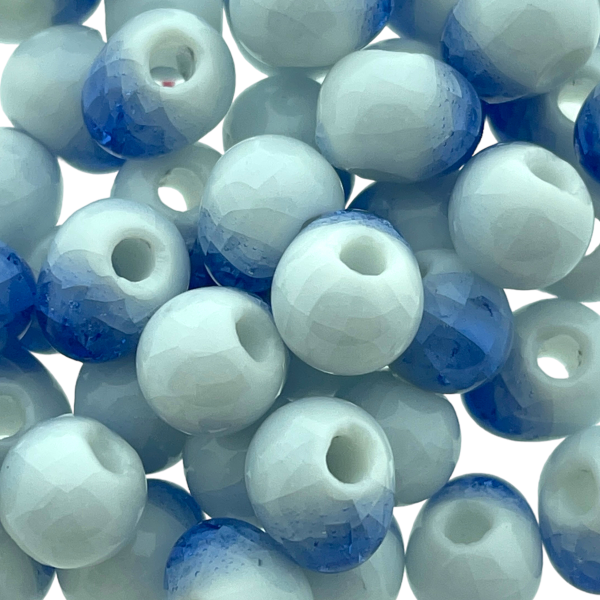 Keramiek kraal Crackle Blue (ø2-3mm) 9mm-Kralen-Kraaltjes van Renate