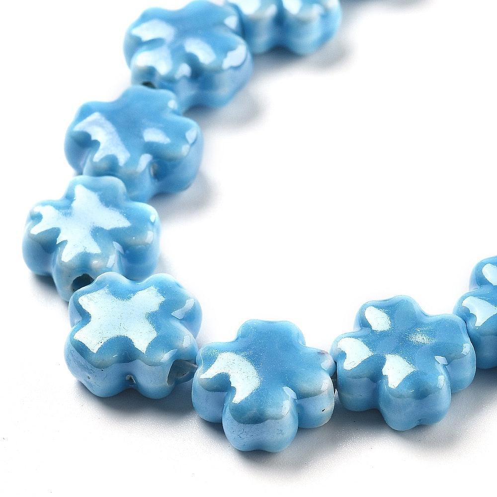 Keramiek kraal Klaver Sky Blue 12mm- per stuk-Kralen-Kraaltjes van Renate