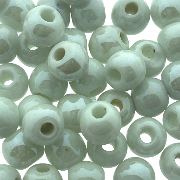 Keramiek kraal Parelglans White (ø2mm) 8mm-Kralen-Kraaltjes van Renate