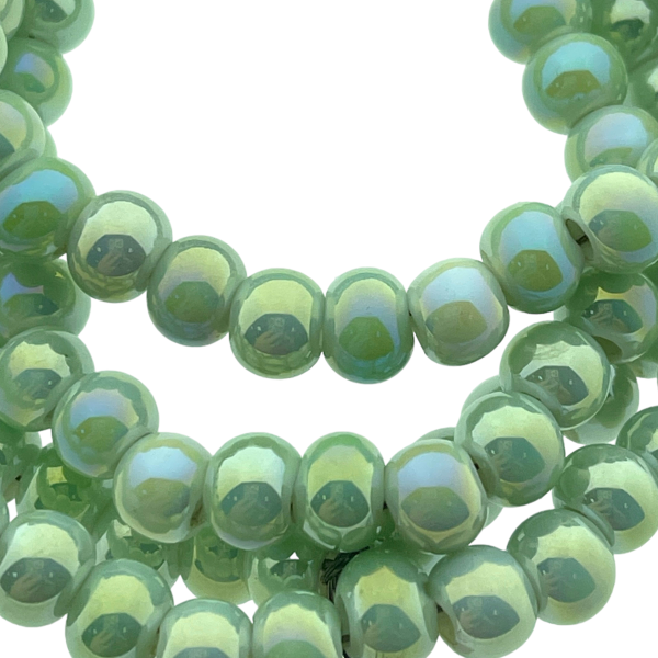 Keramiek kraal Regenboog Glazed Green (ø2mm) 6mm-Kralen-Kraaltjes van Renate