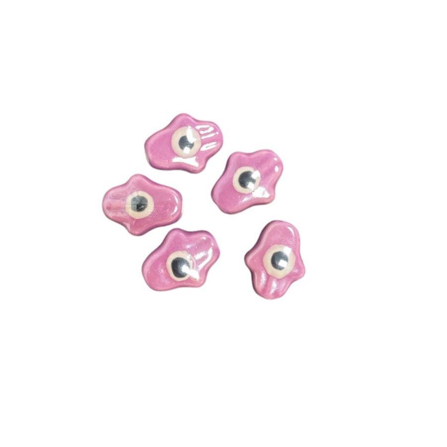Keramiek kraal hamsa hand paars 12x15mm- per stuk-Kralen-Kraaltjes van Renate