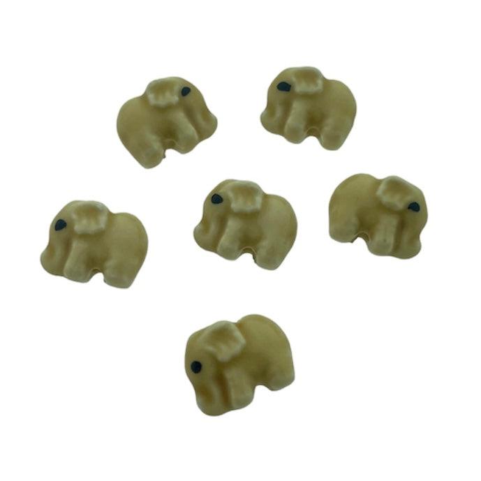Keramiek kraal olifant beige/bruin 11x14mm- per stuk-Kralen-Kraaltjes van Renate