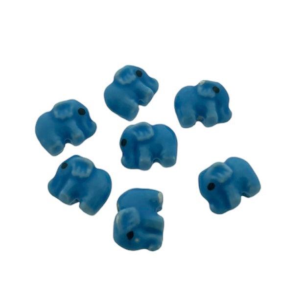 Keramiek kraal olifant blauw 11x14mm- per stuk-Kralen-Kraaltjes van Renate