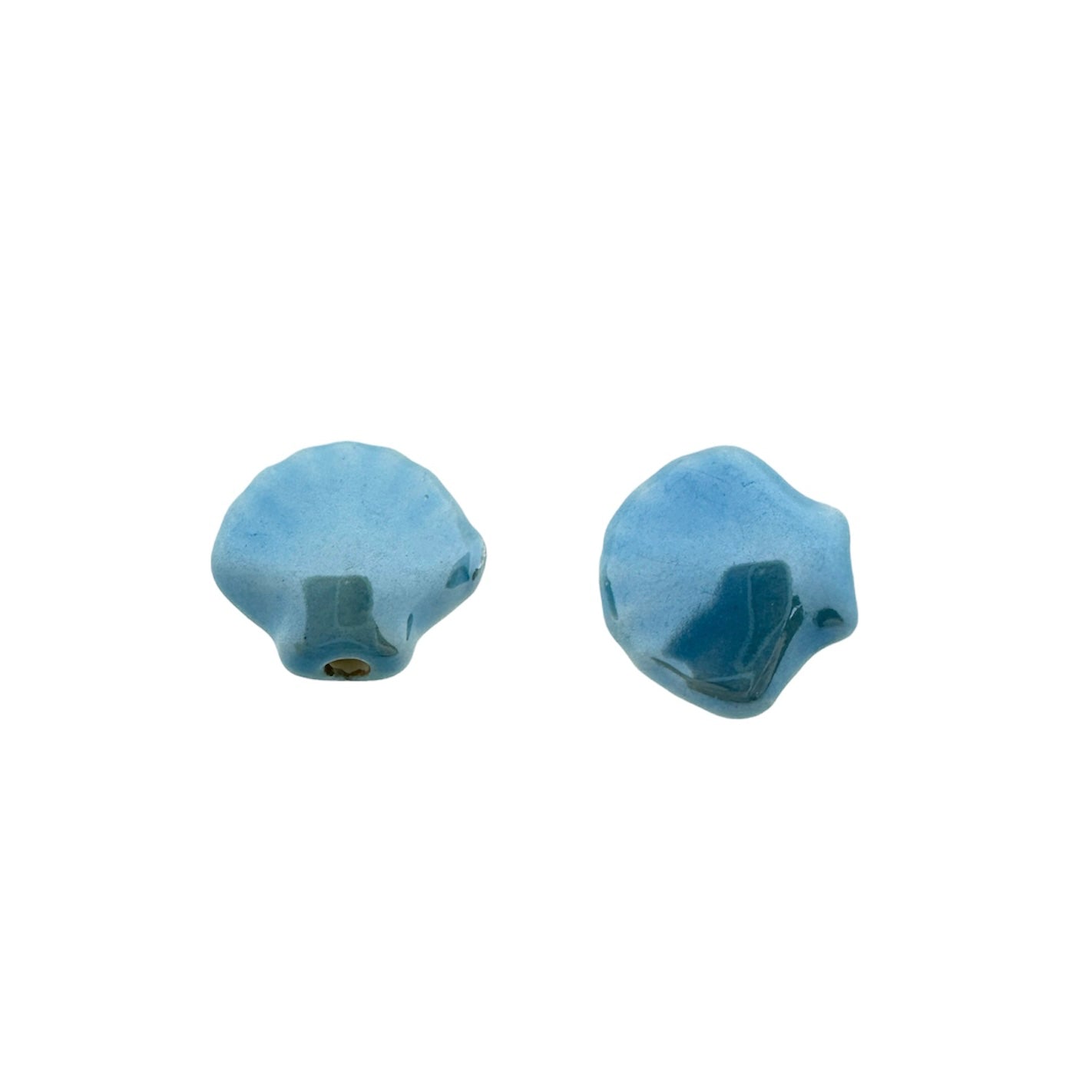 Keramiek kraal schelp lichtblauw 14x8mm-Kralen-Kraaltjes van Renate