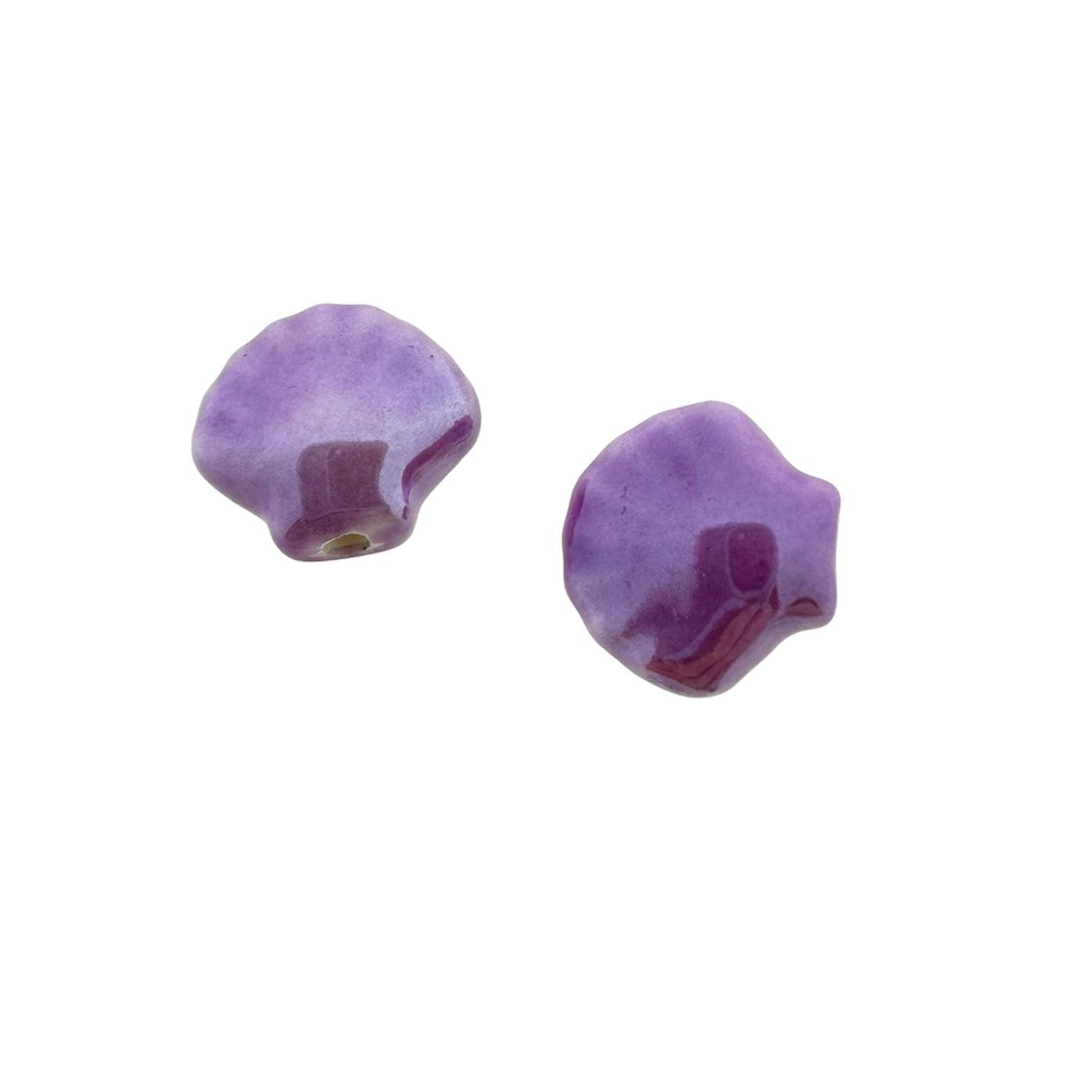Keramiek kraal schelp paars 14x8mm-Kralen-Kraaltjes van Renate