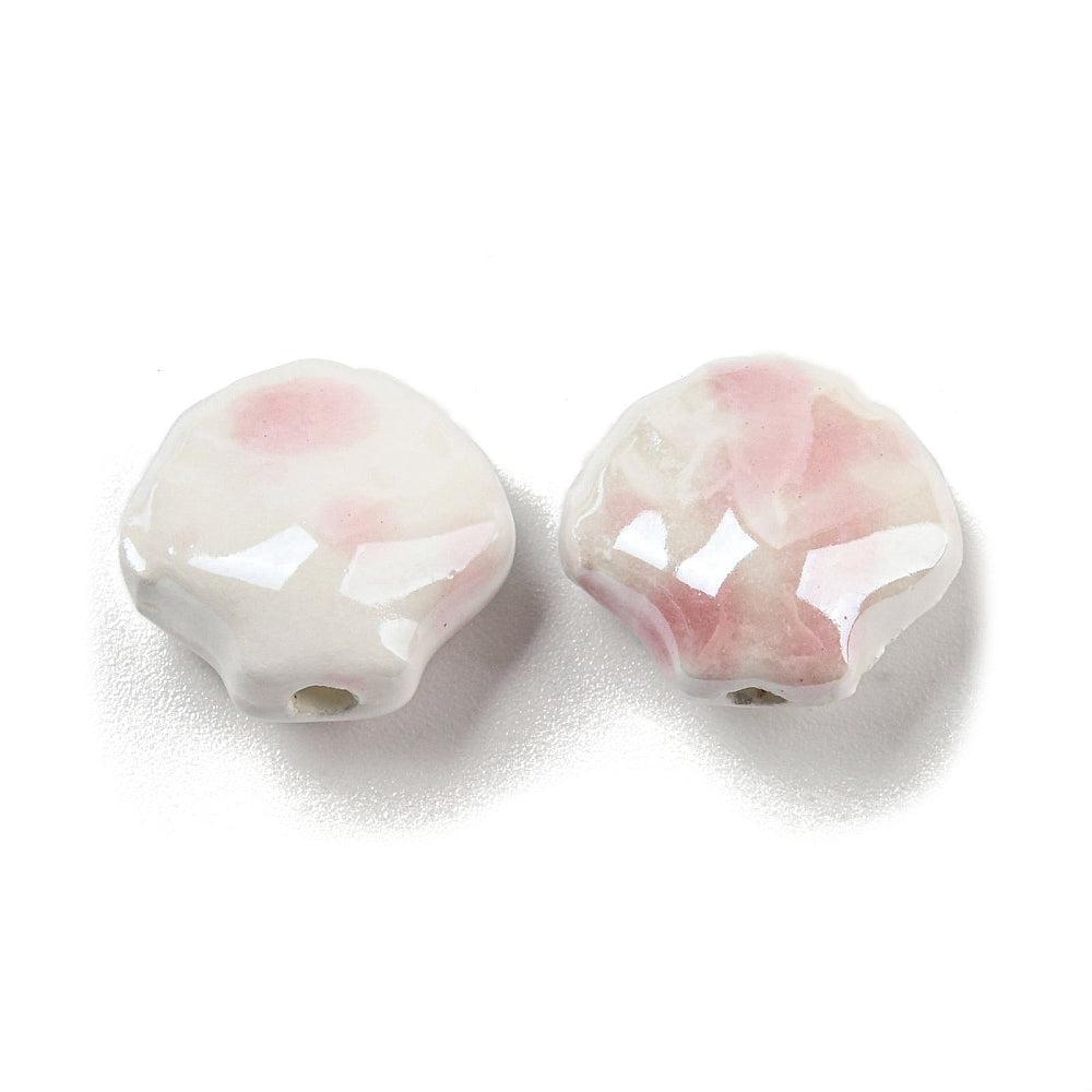 Keramiek kraal schelp roze 12x13mm-Kralen-Kraaltjes van Renate