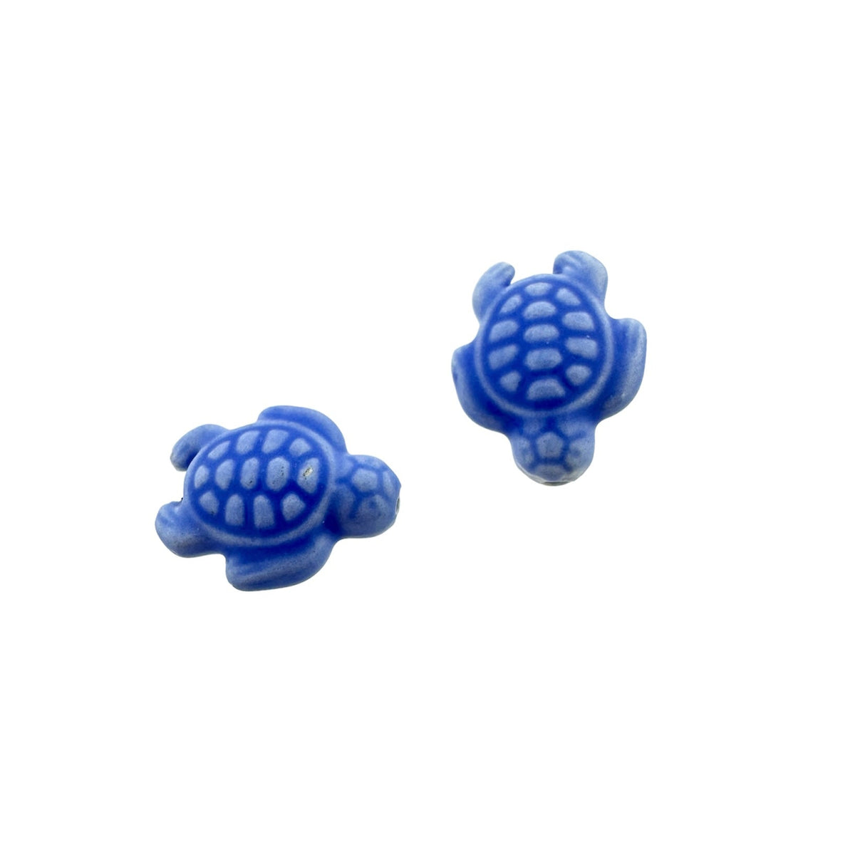 Keramiek kraal schildpad blauw 19x15mm- per stuk-Kralen-Kraaltjes van Renate