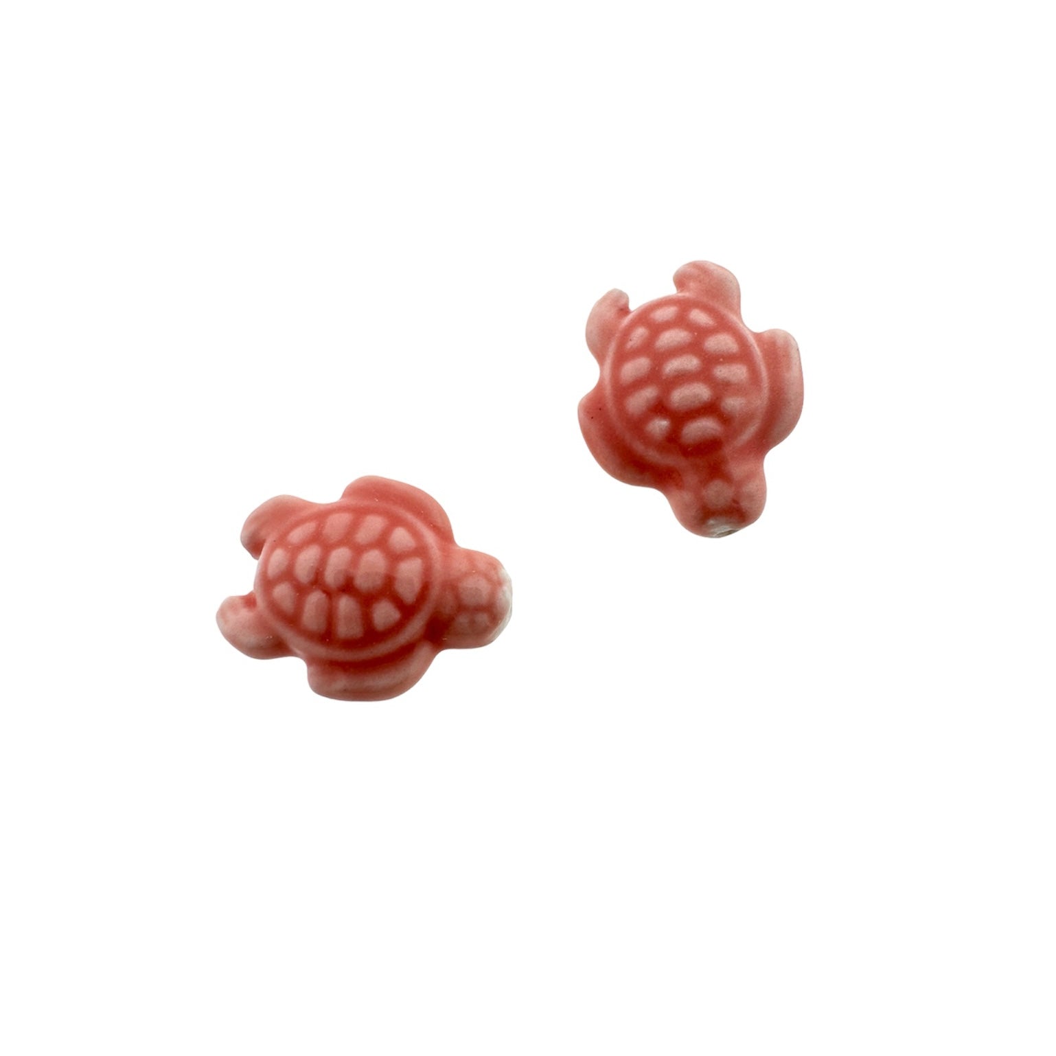 Keramiek kraal schildpad roze 19x15mm- per stuk-Kralen-Kraaltjes van Renate