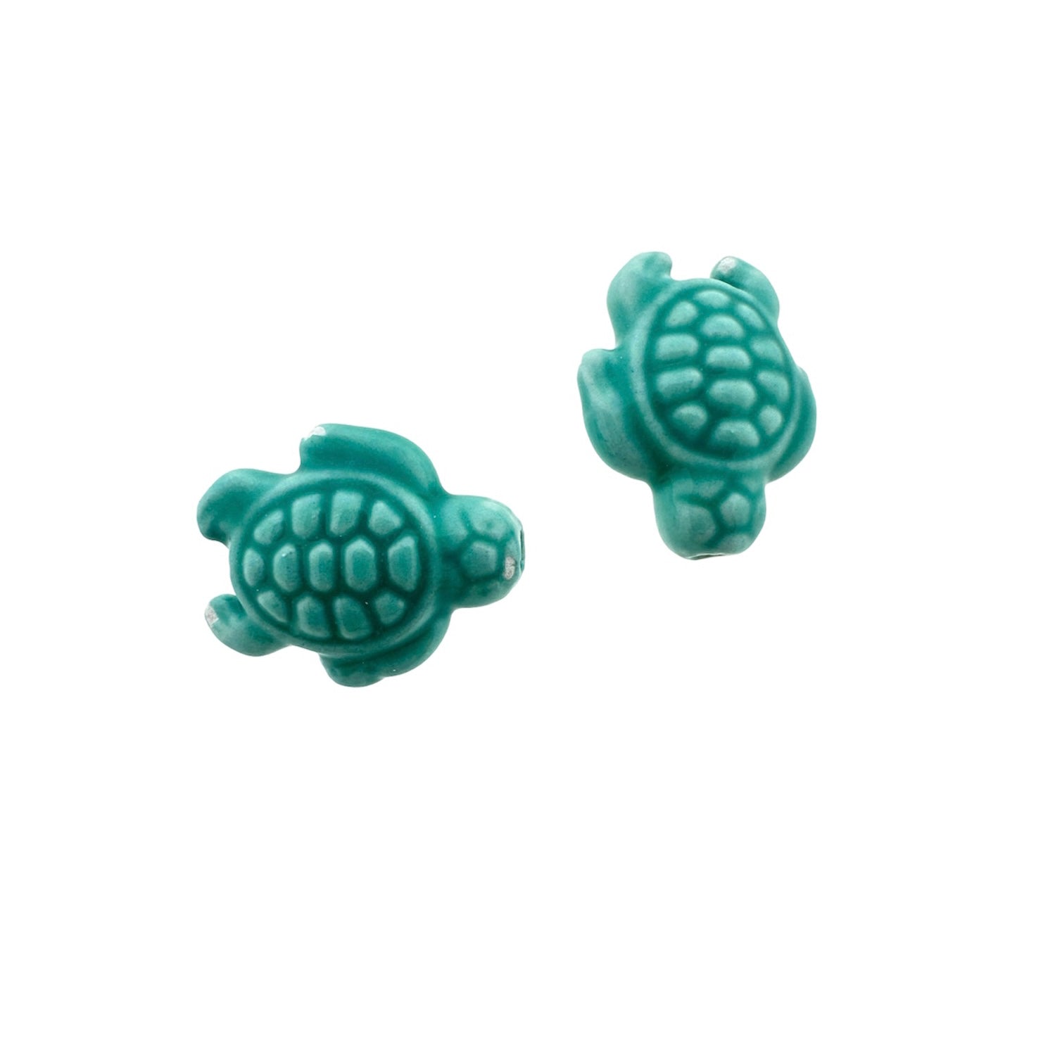 Keramiek kraal schildpad turquoise 19x15mm- per stuk-Kralen-Kraaltjes van Renate