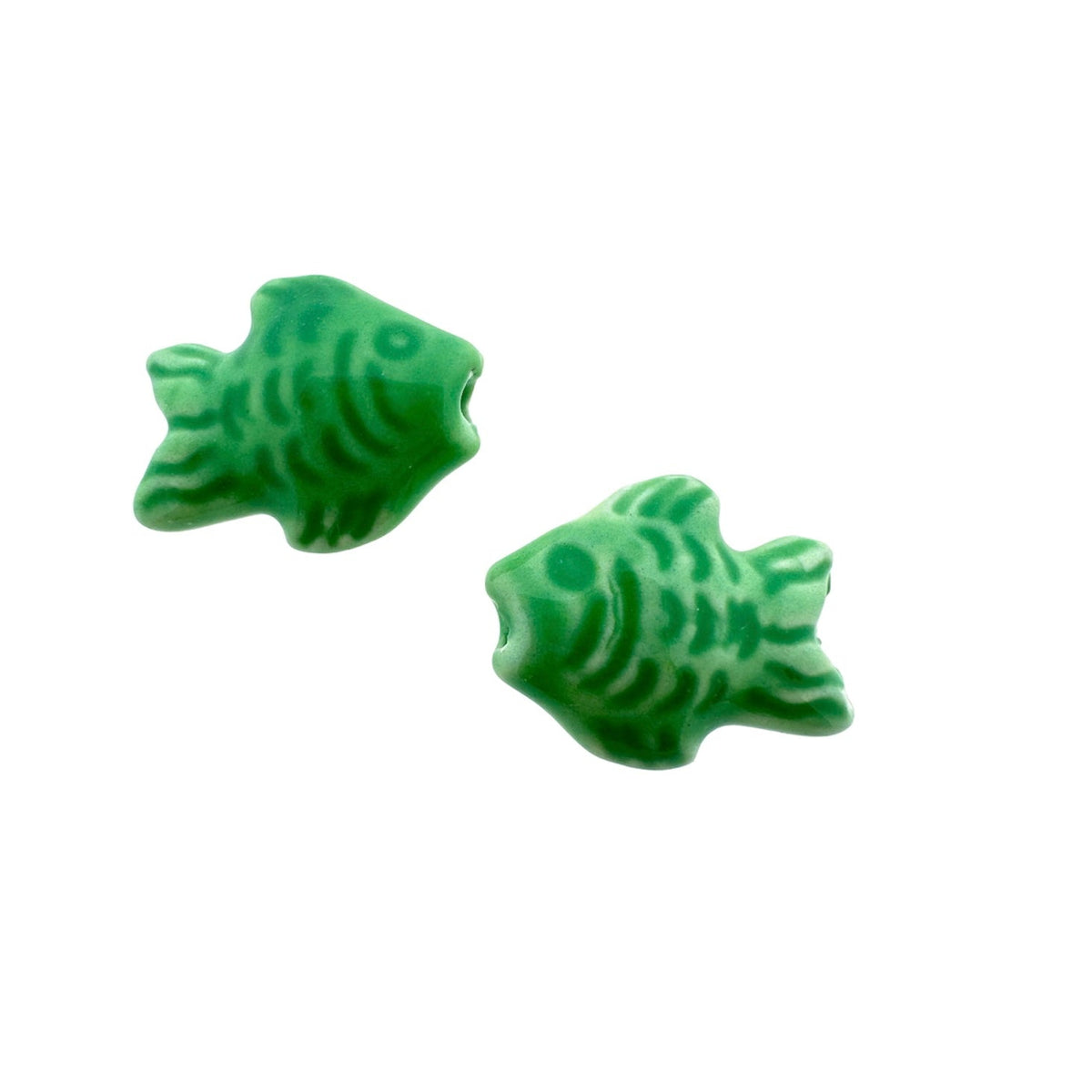 Keramiek kraal vis groen 16x19mm- per stuk-Kralen-Kraaltjes van Renate