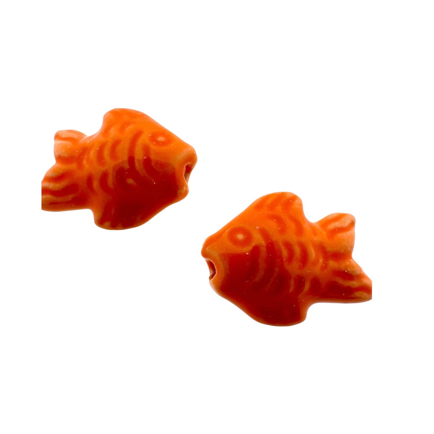Keramiek kraal vis oranje 16x19mm- per stuk-Kralen-Kraaltjes van Renate