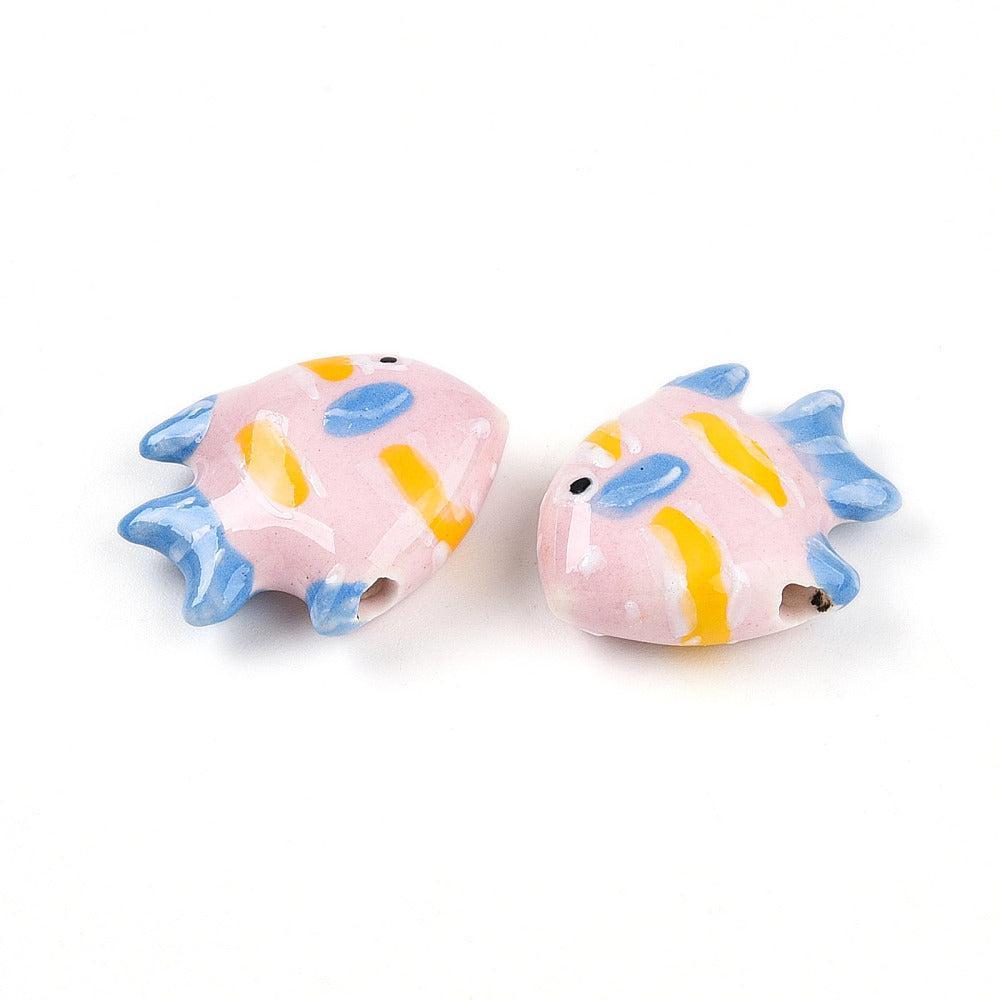 Keramiek kraal vis pastel 21mm- per stuk-Kralen-Kraaltjes van Renate