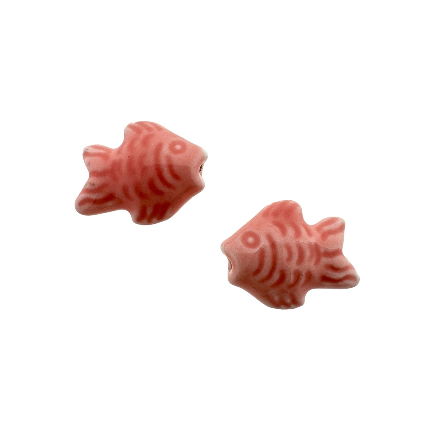 Keramiek kraal vis roze 16x19mm- per stuk-Kralen-Kraaltjes van Renate
